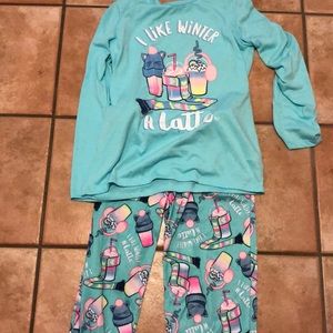 Justice long sleeved long pants pajamas